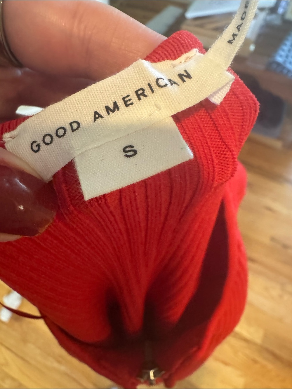 Good American Red Ribbed Zip Sweater - Picture 5 of 5